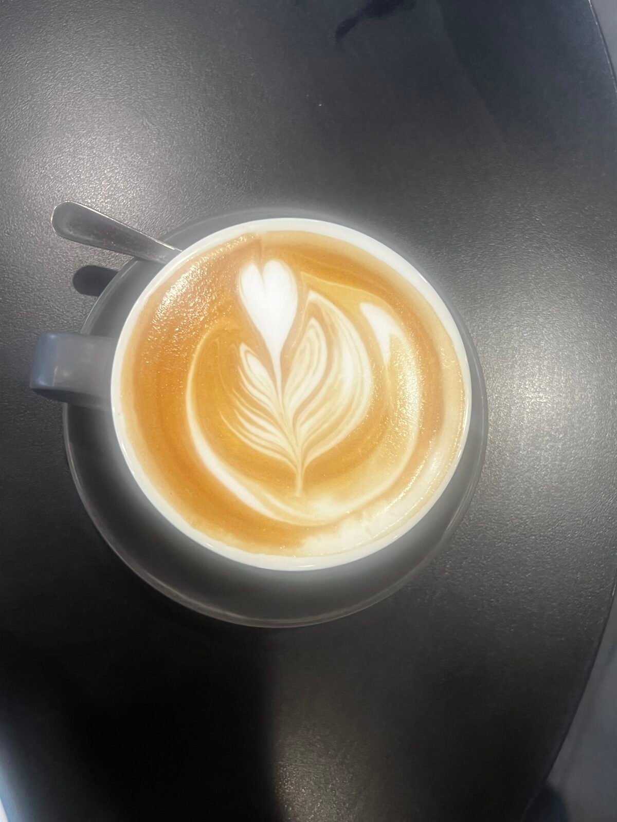 Latte with rosetta art